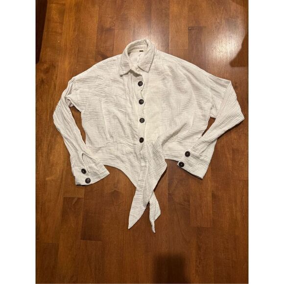 Woman’s free people front tie blouse - Picture 1 of 5